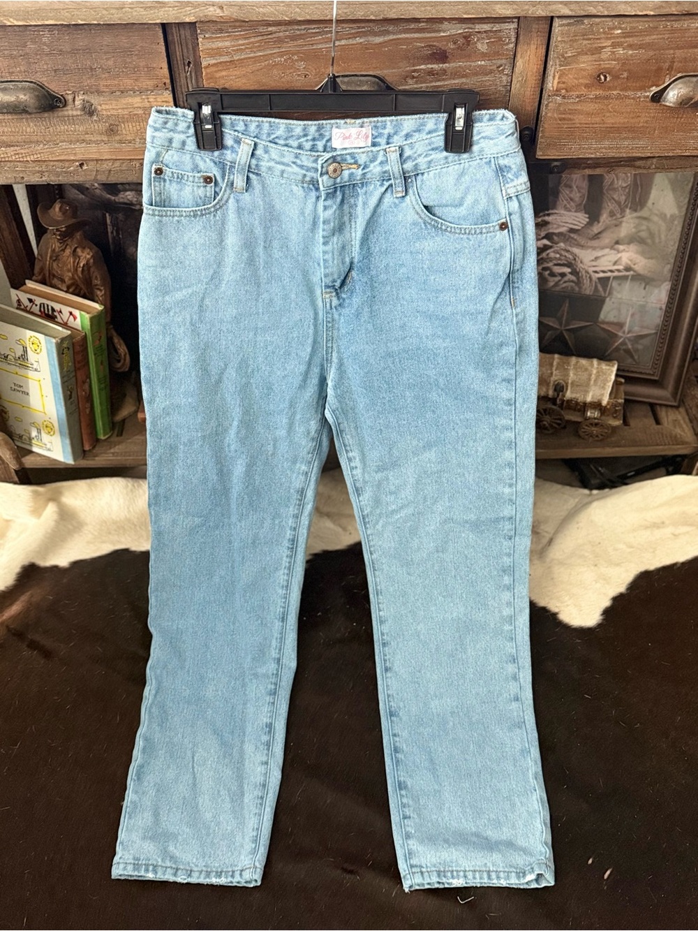 Pink Lily Light Blue Straight Leg Jeans